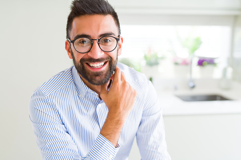 Man having trouble sleeping